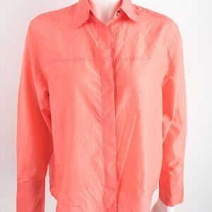 Massimo Dutti Womens Plain Cotton Silk Shirt US 2